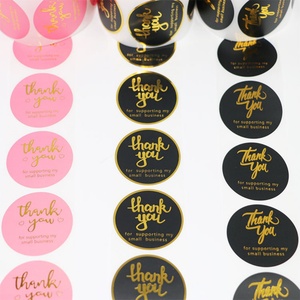 Customized Thank You Sticker for Seal <b>Labels</b> Round Floral Multi Color <b>Labels</b> Sticker Private Design Waterproof Sticker Roll - Product Image 4