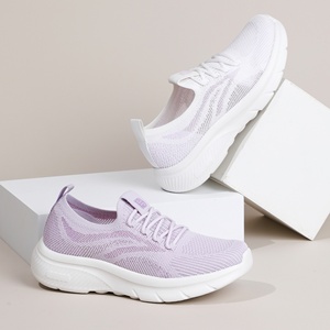 Baskets de course en maille pour <span class=keywords><strong>femme</strong></span> avec logo personnalisé, nouvelle mode, légères, à lacets, souples, épaisses, anti-odeur pour l'été, le printemps et l'automne - Product Image 3