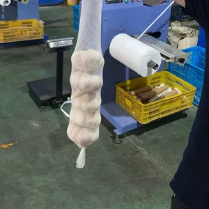 Werkseitig hergestellte weiße elastische Rohrnetz-extrudierte Beutel, die Knoblauch in Reihe verpacken