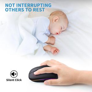 Chuột không dây có thể sạc lại LED im lặng chuột siêu mỏng thiết kế máy tính xách tay chuột cho máy tính xách tay, Ipad, Macbook - Product Image 3