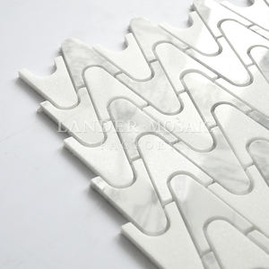 Bianco de mármol blanco de carrara <span class=keywords><strong>precio</strong></span> cocina backsplash azulejos de mosaico - Product Image 4