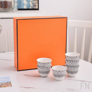 Ensemble de 6 tasses à expresso et à thé en porcelaine fine dorée européenne, très demandé - Product Image 6
