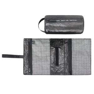 Trousse de Toilette de Voyage Portable, Sac de Voyage à Fermeture Éclair, Personnalisable OEM, NOIR NATIONAL, en Tyvek Imperméable, Pliable, avec Poignée Souple - Product Image 3