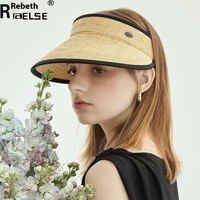 Sombrero de visera de paja para mujer, ala ancha, plegable, verano, protección UV, gorra de playa, sombreros plegables