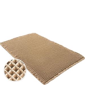 Super Absorbent Eco-Friendly Solid Microfiber <b>Waffle</b> Bath Mat Modern Non-Slip Bathroom Rug Ultra Soft <b>Machine</b> Washable - Product Image 1