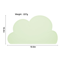 Tapis de table de vaisselle en silicone antidérapant BHD sans BPA napperon d'alimentation en forme de nuage facile à nettoyer pour les enfants