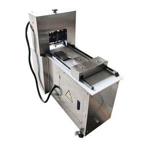 Équipement <span class=keywords><strong>de</strong></span> boucherie industrielle, <span class=keywords><strong>trancheuse</strong></span> à viande épaisse à 4 rouleaux, base au <span class=keywords><strong>sol</strong></span>, pour saucisses, bacon, agneau, bœuf, aliments - Product Image 2