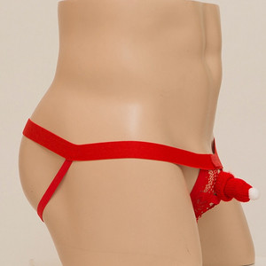 Caleçon string Izido pour homme, motif chapeau de Noël, rouge, taille basse, dentelle, sexy G537 - Product Image 2