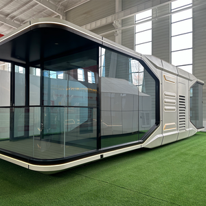 Prefab văn phòng di động cửa hàng biệt thự 20ft 40ft thép Tùy chỉnh màu xanh lá cây không gian viên nang container nhà cabin Pod sang trọng sống nhà - Product Image 1