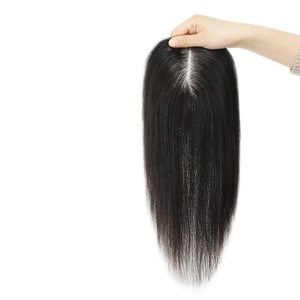 薄毛用ハンドタイドモノベースヘアピース ウィッグレット クリップイン モノフィラメント人毛 - Product Image 1