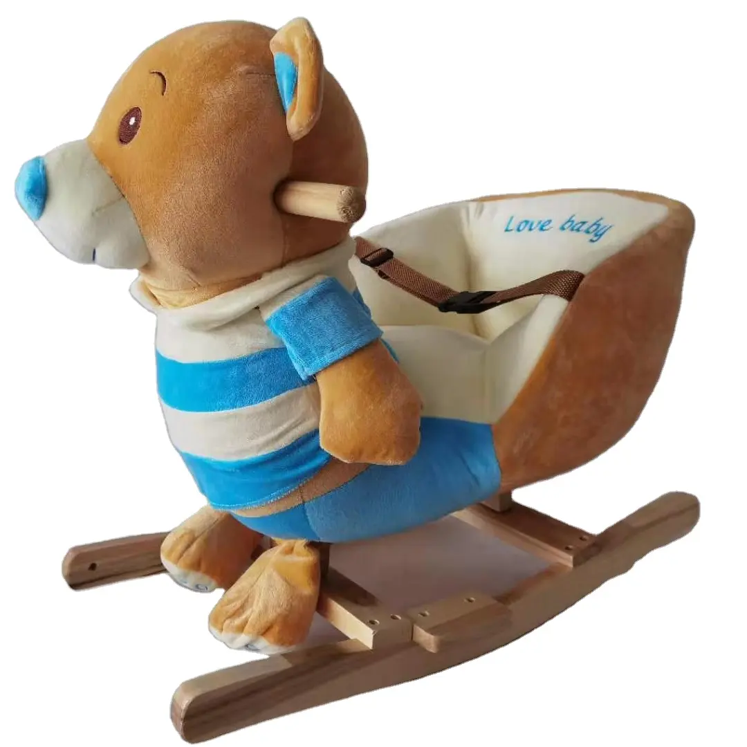 Promotional plush baby rocking chair with baby lullaby music- Blue bear