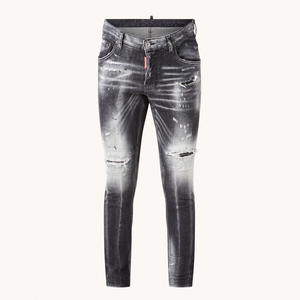 DiZNEW OEM-pantalones vaqueros rasgados para <span class=keywords><strong>hombre</strong></span>, <span class=keywords><strong>Jeans</strong></span> desgastados personalizados de alta calidad, Estilo Vintage, para motorista, cónico - Product Image 2
