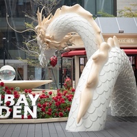 Sculpture de dragon géant en résine et fibre de verre, art urbain paysager, décoration de jardin, statue de dragon en résine de grande taille pour extérieur