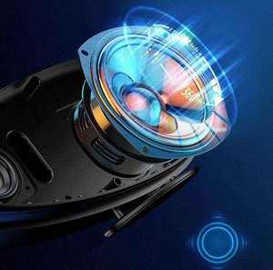 Shark Tooth Shaped Wireless <b>Clock</b> Dazzling Colorful Lights Fabric Cover Blue Tooth RGB Stereo Sound Full Featured Speaker - Product Image 5
