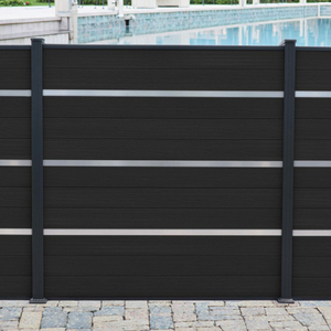 Extension de hauteur pour clôture <span class=keywords><strong>à</strong></span> lattes en aluminium pour l'intimité, panneaux de clôture <span class=keywords><strong>à</strong></span> lames verticales en aluminium avec éléments décoratifs pour poteaux - Product Image 2