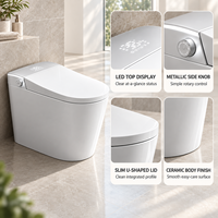 Toilette intelligente allongée 110V avec bidet intégré, siège chauffant, capteur de pied pour le rinçage et bouclier anti-éclaboussures