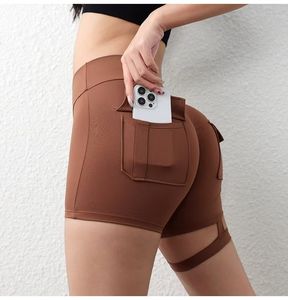 OEM Nuevos pantalones de yoga para <span class=keywords><strong>mujer</strong></span> Pantalones cortos de moda ajustados a la cadera de alta elasticidad sin costuras Salida de fábrica. - Product Image 3