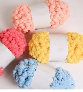 Petite taille 100g/boule <span class=keywords><strong>Crochet</strong></span> fantaisie Pom Pom fil pour <span class=keywords><strong>coussin</strong></span> à tricoter à la main et couverture d'air - Product Image 4