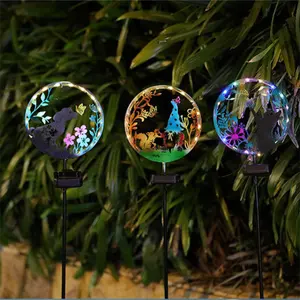 Nieuwe Heldere Led Metalen Dier Silhouet Spike Lights Buiten Waterdichte Split Solar Tuinlamp Voor Kerstfeest