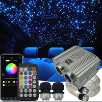 Kit de Plafonnier RVBW Effet Ciel Étoilé 16W Double Port LED Scintillant Fibre Optique pour Voiture, 4m 1000 Étoiles - Vente en Gros