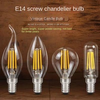 Ampoules à filament LED C35 en gros pour lustre 3000k/2700k/6500k AC Vintage Clear Globe approvisionnement d'usine E27/E14/B22 résidentiel