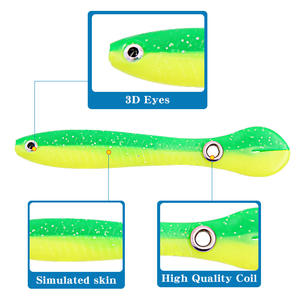 Señuelo de pesca con cebo suave biónico, cebo para pesca de lubina en agua dulce y marina, 5 colores XY-476 - Product Image 4