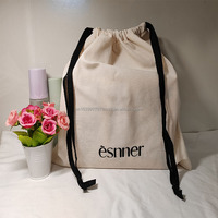 Sac à cordon en coton mousseline bio, lin, imprimé personnalisé, petit format, équitable, blanc, haute qualité, vente en gros