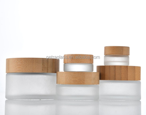 5G 10G 15G 20G 30G 50G 60G 100G Frosted Rõ Ràng Mặt Kem Lọ Thủy Tinh Với Tre Nắp Bằng Gỗ - Product Image 4