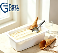 Contenitore per Gelato Rettangolare Lungo 7L in PP Alimentare Spessore 1mm, Senza PFAS, Resistente al Freddo -25°C, Sicuro per Congelatore, Impilabile