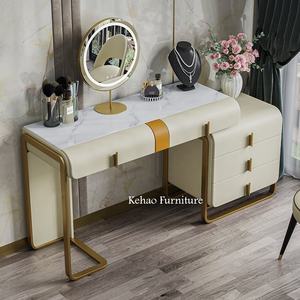 Coiffeuse de luxe en acier inoxydable, style moderne, avec meuble et <span class=keywords><strong>miroir</strong></span>, table de toilette, meuble de chambre à coucher - Product Image 3