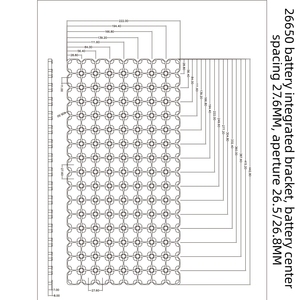 ที่ใส่แบตเตอรี่26650แบบไม่เชื่อมต่อกัน1X5 2X5 1X6 2X10 3X5 8x15 4x10แผ่นยึด26.5พิทช์27.6มม./รู26.8มม. - Product Image 5