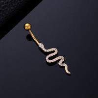 Freya Neuheit Tierform Schwimmender Bauchnabelpiercing-Schmuck 14G Edelstahl Körperpiercing Bauchnabelringe für Frauen