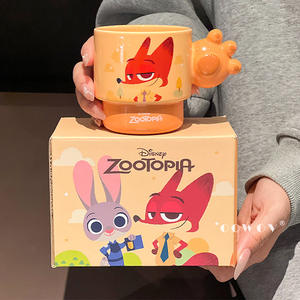 Nuevo Juego de 4 <span class=keywords><strong>Tazas</strong></span> Apilables de Cerámica de Zootopia, <span class=keywords><strong>Tazas</strong></span> de Regalo con Diseño de Judy y Nick para Beber Agua, con Caja de Regalo para Familias - Product Image 2