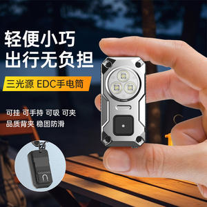 Lampe de poche LED rechargeable en acier inoxydable pour la randonnée en plein air, haute luminosité, clip magnétique, mini lampe portable - Product Image 3