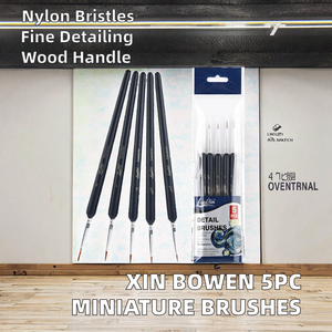 Ensemble de pinceaux miniatures 5pcs <span class=keywords><strong>pinceau</strong></span> noir mat à détails fins pour l'enseignement décrivant le matériel de cheveux en Nylon de couleur assortie - Product Image 4