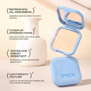 Polvo Compacto Corrector Impermeable de Larga Duración, Viene con 6 Colores de Cosméticos Faciales para Mujer, Polvo Facial Compacto - Product Image 4