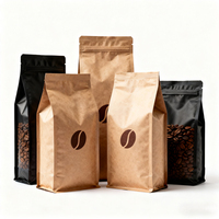 Emballage de café recyclable, imprimé en héliogravure, étanche, à fond carré, avec fermeture éclair et valve, pour sucre, aliments pour animaux de compagnie et sachets à mâcher