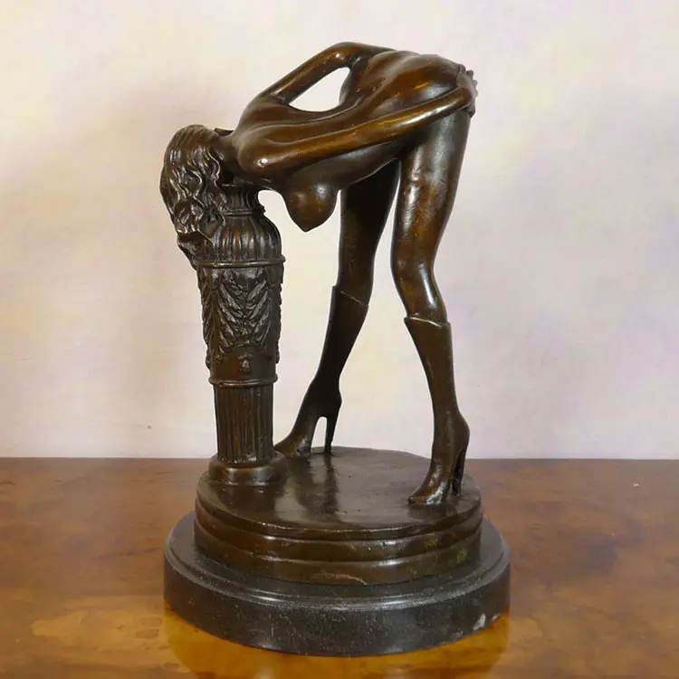 フィギュア置物ヌード女性ブロンズ像彫刻家の装飾卸売カスタムメタル等身大セクシーフォークアート1色