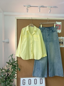 Camisa de Lino Transpirable de Manga Larga para Mujer L103 con Dos Bolsillos Elegantes, Corte Holgado, Cuello Camisero, Blusa Casual para Primavera/Verano - Product Image 6