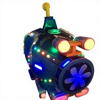 Manège pour enfants à pièces de monnaie de luxe sous-marin, machine d'amusement pour 2 enfants, voiture joyeuse pour enfants, voiture à pédales sous licence