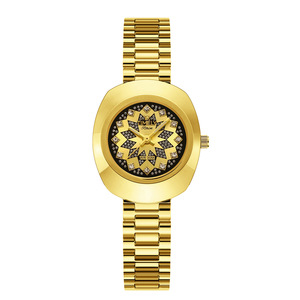 นาฬิกาวินเทจคู่รัก ประดับเพชรเทียม หน้าปัดทรงกลม ตัวเรือนโลหะผสม กันน้ำ สำหรับผู้หญิง นาฬิกาทองหรูหรา ของขวัญสำหรับผู้ชาย - Product Image 3