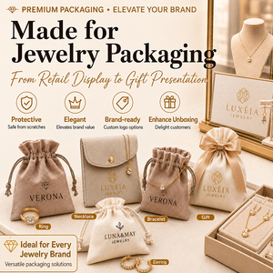 Bolsa de Joyería Personalizada, Bolsa Pequeña de Microfibra de Lujo para Collares y Pendientes, Caja de Regalo con Logotipo Grabado - Product Image 3