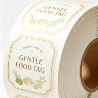 Étiquettes alimentaires personnalisées en rouleau, naturelles et biologiques, autocollantes, avec illustration de fruits et céréales, pour bocaux en verre, emballage alimentaire sain