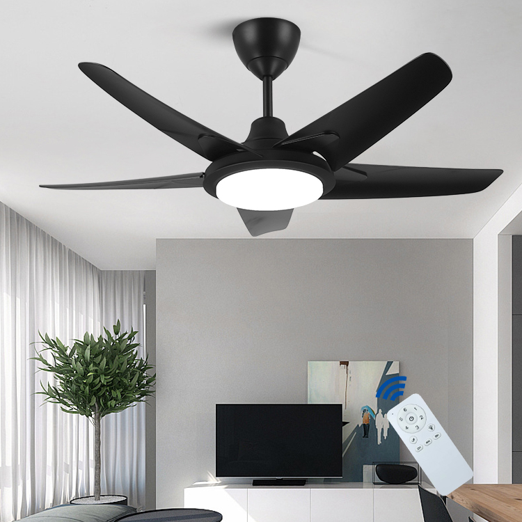 Modern Living Room Home Decoration Remote Control Mute Iron Acrylic 5 Blades Ceiling Fan Light