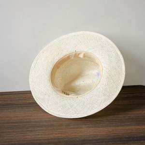 Spring Summer Fashion Trends New Arrival Hand Weave Hollow Out Design Light Weight White Panama Hat Sisal <b>Straw</b> <b>Fedora</b> Hat - Product Image 4