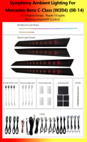 Kit d'éclairage d'ambiance Chenbon W204 64 couleurs 12V pour Mercedes-Benz Classe C 2008-2014, accessoires LED intérieurs