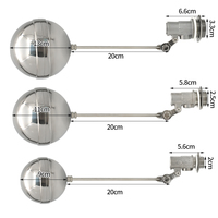 Vanne à flotteur filetée en acier inoxydable à commande pilote pour réservoir d'eau, avec flotteur d'arrêt, pour le contrôle du niveau d'eau et du débit, capteur de niveau à flotteur, OEM