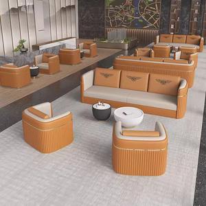 Office <b>Sofa</b> <b>Set</b> PU Leather Modular High-Density Sponge Commercial Venues Reception Area - Product Image 1