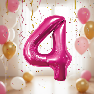 Party Love Number 4 Foil <b>Balloon</b> 80cm Metallic Birthday Party <b>Decor</b> Kids - Product Image 5