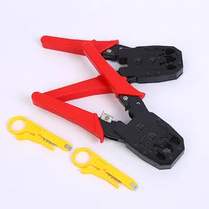 Hot Selling Carbon Steel Multifunction Network Crimping Tool Electronics Wire Stripping Crimping Pliers Terminal Crimper Tool